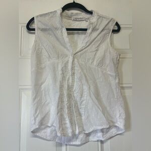 White Sleeveless Eyelet Blouse by dress barn